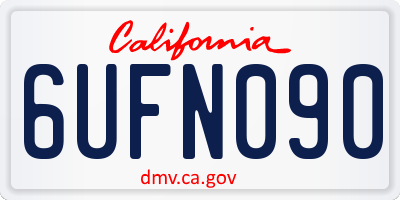 CA license plate 6UFN090