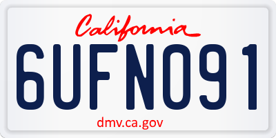CA license plate 6UFN091
