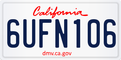 CA license plate 6UFN106