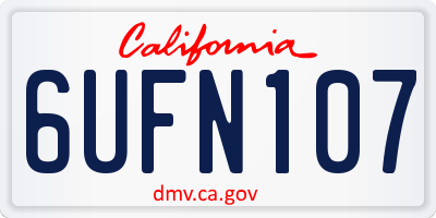 CA license plate 6UFN107