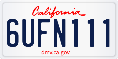 CA license plate 6UFN111