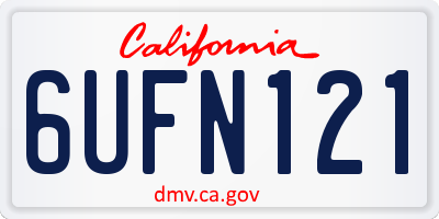CA license plate 6UFN121
