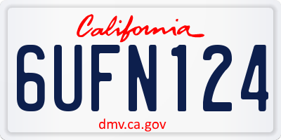 CA license plate 6UFN124