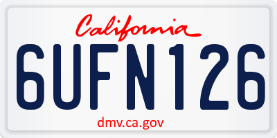 CA license plate 6UFN126