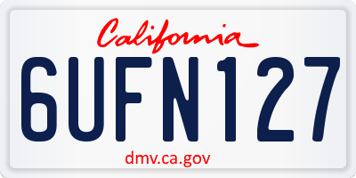 CA license plate 6UFN127