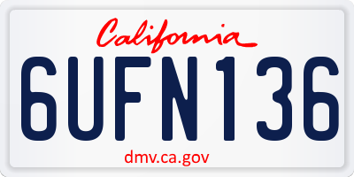 CA license plate 6UFN136