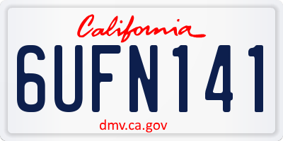 CA license plate 6UFN141
