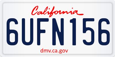 CA license plate 6UFN156