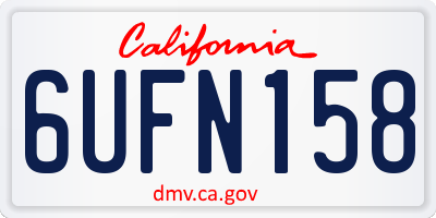 CA license plate 6UFN158