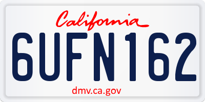 CA license plate 6UFN162