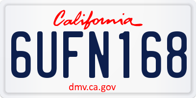 CA license plate 6UFN168