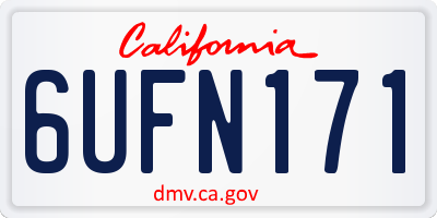 CA license plate 6UFN171