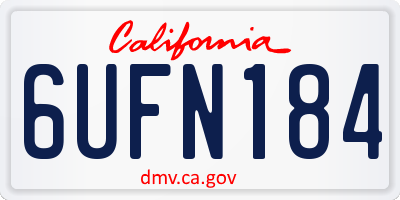 CA license plate 6UFN184