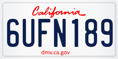 CA license plate 6UFN189