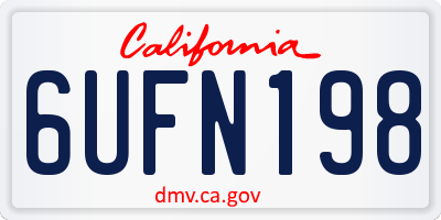 CA license plate 6UFN198