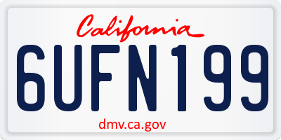 CA license plate 6UFN199