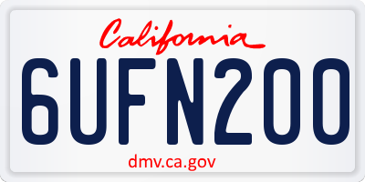 CA license plate 6UFN200