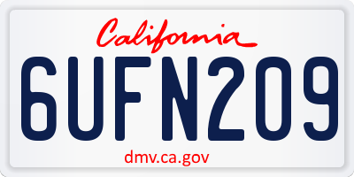 CA license plate 6UFN209