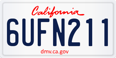 CA license plate 6UFN211