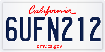 CA license plate 6UFN212