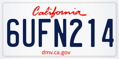 CA license plate 6UFN214