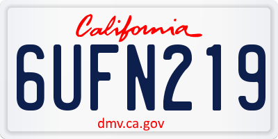 CA license plate 6UFN219