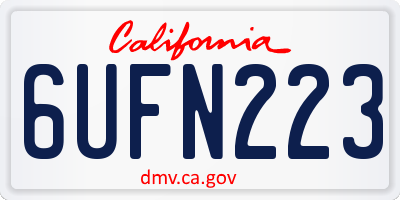 CA license plate 6UFN223
