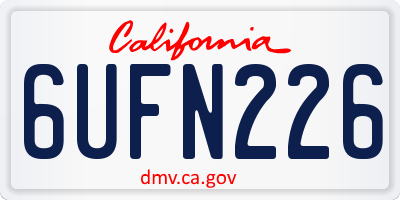 CA license plate 6UFN226