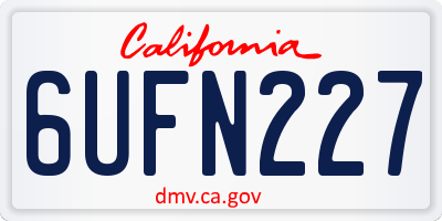 CA license plate 6UFN227