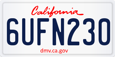 CA license plate 6UFN230