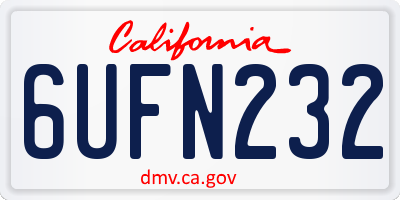 CA license plate 6UFN232