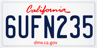 CA license plate 6UFN235