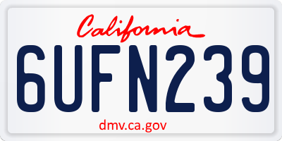 CA license plate 6UFN239