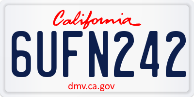 CA license plate 6UFN242