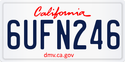 CA license plate 6UFN246