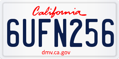 CA license plate 6UFN256