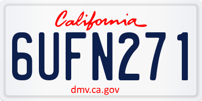 CA license plate 6UFN271