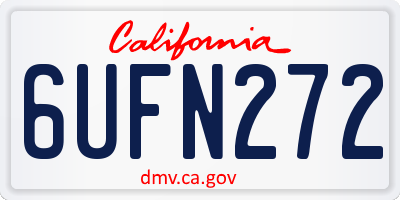 CA license plate 6UFN272