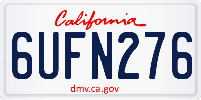 CA license plate 6UFN276