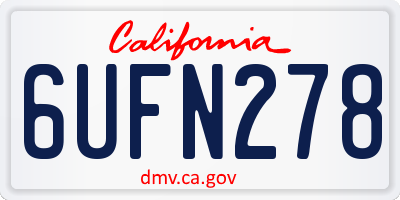 CA license plate 6UFN278