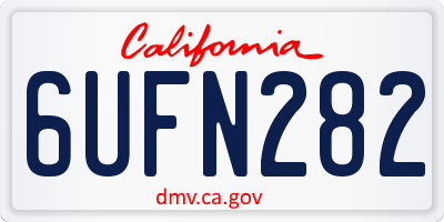 CA license plate 6UFN282