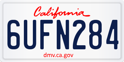 CA license plate 6UFN284