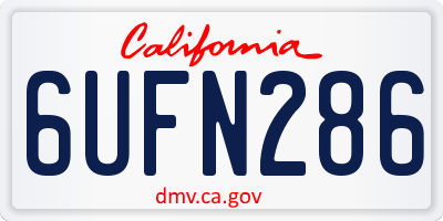 CA license plate 6UFN286