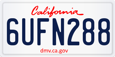 CA license plate 6UFN288