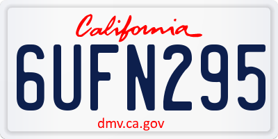 CA license plate 6UFN295