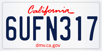 CA license plate 6UFN317