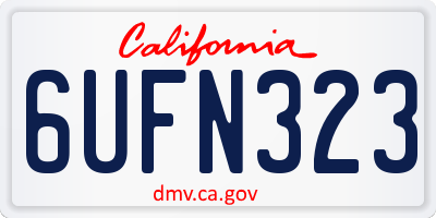 CA license plate 6UFN323