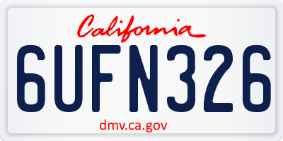 CA license plate 6UFN326