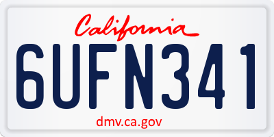CA license plate 6UFN341
