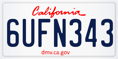 CA license plate 6UFN343